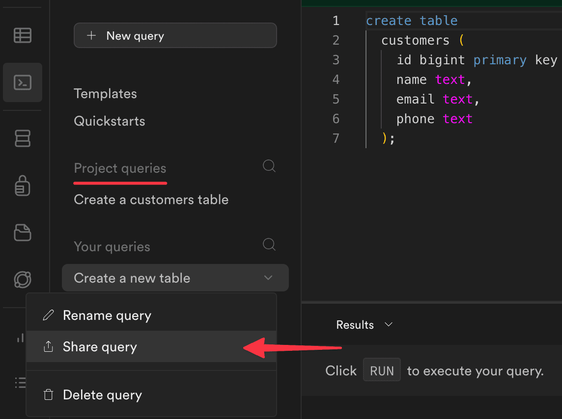 Share SQL Snippets