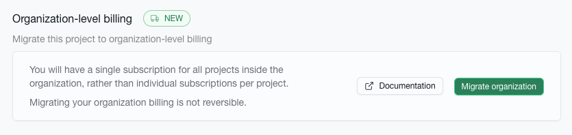 Self-Serve migration for organization-based billing